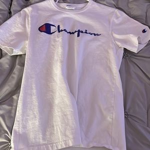 White champion shirt.